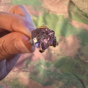 Le Vian Princess Alexandra Jewels Pink Amethyst and Diamond Ring